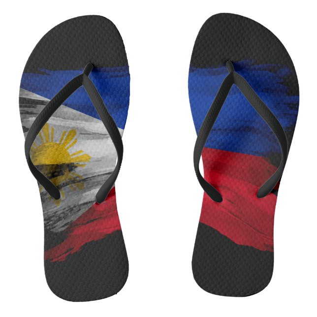 Philippines flag brush stroke, national flag thongs (Footbed)