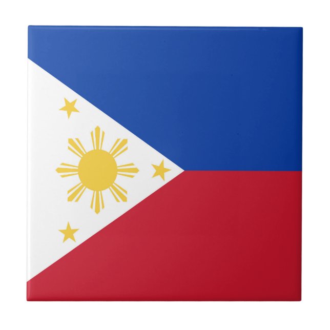 Philippines flag ceramic tile (Front)