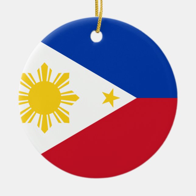 Philippines Flag Ceramic Tree Decoration (Front)