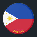 Philippines Flag Charming Patriotic Magnet<br><div class="desc">Philippines Flag Charming Patriotic Magnet with the Philippines flag displayed all over the magnet. Country name is subtly integrated in the design on the bottom. Text is fully customisable using "Customise it!" feature. This beautiful Philippines Magnet is the stylish gift for any occasion. © 2021 CoutriesOfTheWorld</div>
