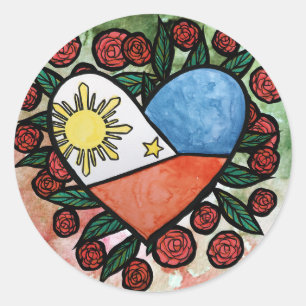 Philippines Flag Classic Round Sticker