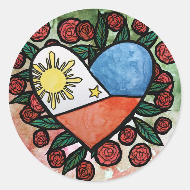 Philippines Flag                                   Classic Round Sticker (Front)