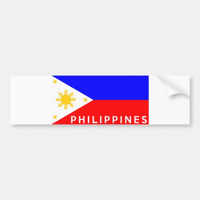 Philippines flag country text name bumper sticker (Front)