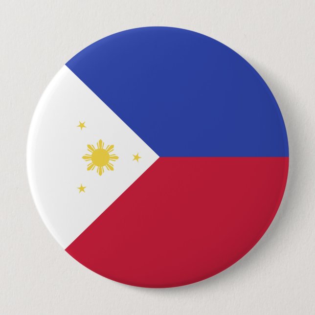 Philippines Flag Emblem 10 Cm Round Badge (Front)