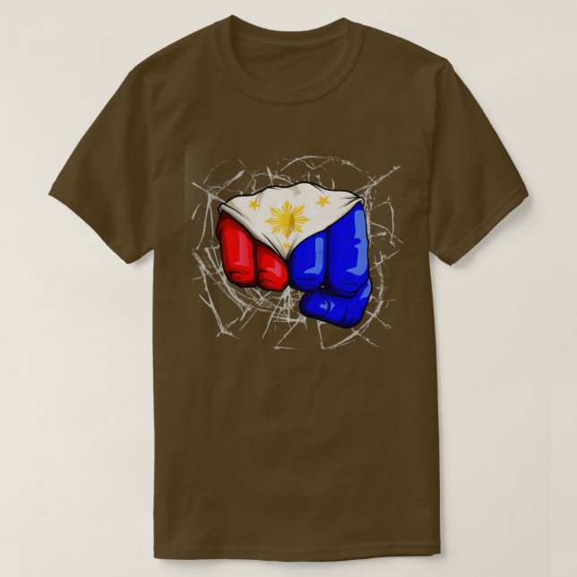 Philippines Flag Fist Filipino Laban Lang Pinoy De T-Shirt (Design Front)
