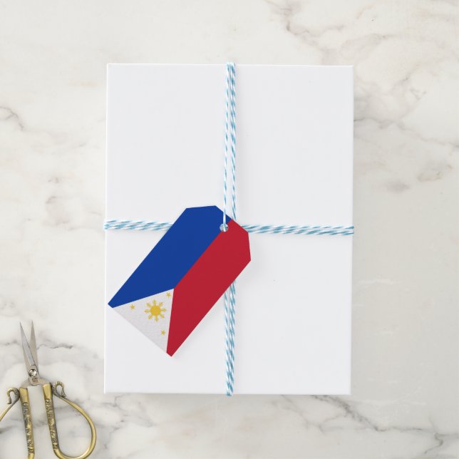 Philippines flag gift tags (With Twine)