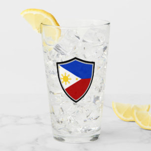 Philippines flag glass
