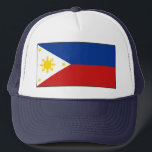 Philippines Flag Hat<br><div class="desc">This trucker hat sports the flag of Philippines. Keep a cool head with a little Filipino flair.</div>