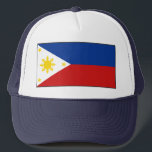 Philippines Flag Hat<br><div class="desc">This trucker hat sports the flag of Philippines. Keep a cool head with a little Filipino flair.</div>