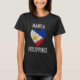 Philippines Flag Heart Manila City T-Shirt