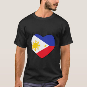 Philippines Flag Heart Patriotic Pinoy Pride Filip T-Shirt