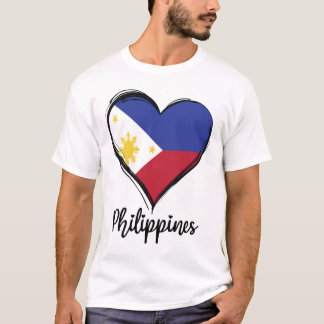 Philippines Flag Heart Pinoy Filipino T-Shirt