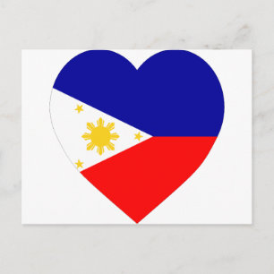 Philippines Flag Heart Postcard