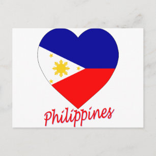 Philippines Flag Heart Postcard