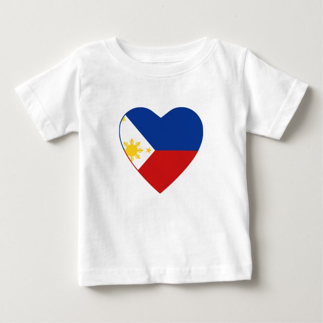 Philippines Flag Heart T-Shirt (Front)