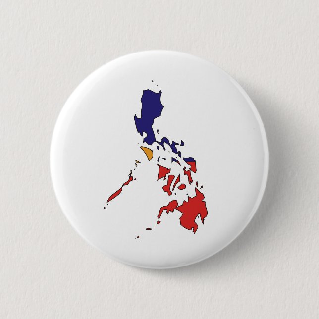 Philippines Flag Map full size 6 Cm Round Badge (Front)