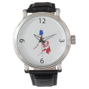 Philippines flag on the map watch