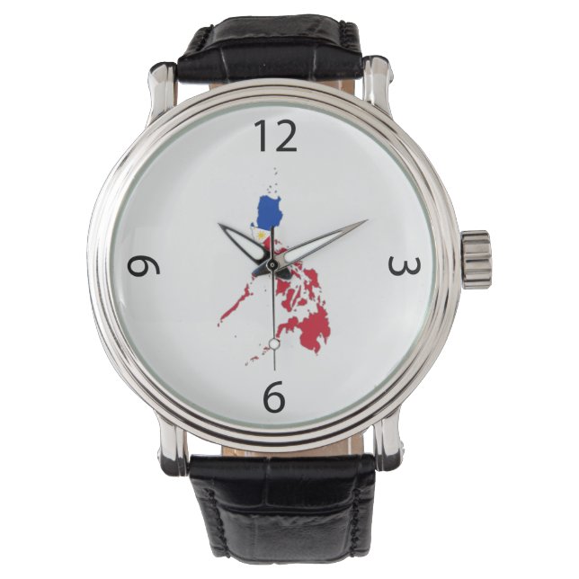 Philippines flag on the map watch (Front)