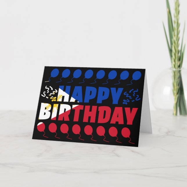 Philippines Flag Patriotic Birthday Card (Front)