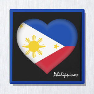 Philippines flag & Philippino heart holiday/sports Magnet