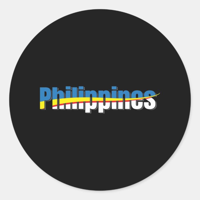 Philippines Flag Pride - Typography Art Classic Round Sticker (Front)