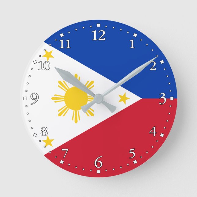 Philippines Flag Round Clock (Front)