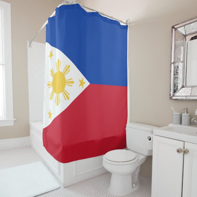 Philippines flag shower curtain (In Situ)