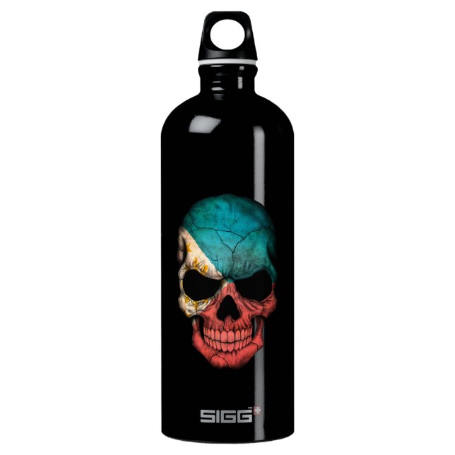 Philippines Flag Skull Water Bottle (Front)