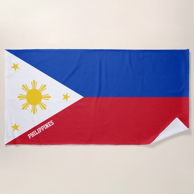 Philippines Flag Splendid Patriotic Beach Towel (Front)