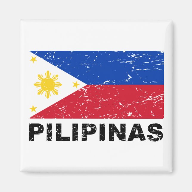 Philippines Flag Vintage Magnet (Front)