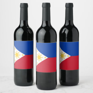 Philippines flag wine label
