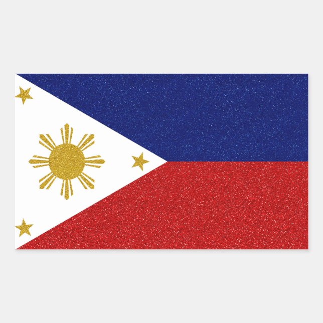 Philippines Glitter Flag Rectangular Sticker (Front)
