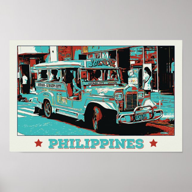 Philippines, iconic jeepney in Manila Poster (Front)
