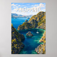 Philippines Illustration Travel Art Vintage