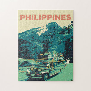 Philippines, jeepney in Luzon, cordillera central Jigsaw Puzzle