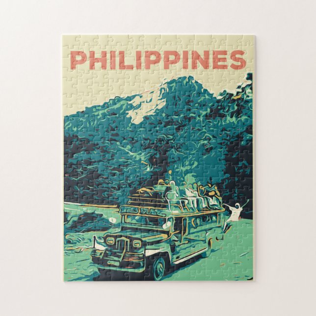 Philippines, jeepney in Luzon, cordillera central Jigsaw Puzzle (Vertical)
