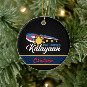 Philippines Kalayaan Independence Holiday Ceramic Ornament