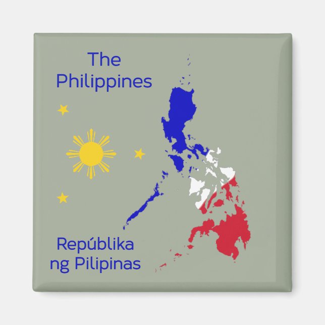 Philippines Map Illustration Magnet (Front)