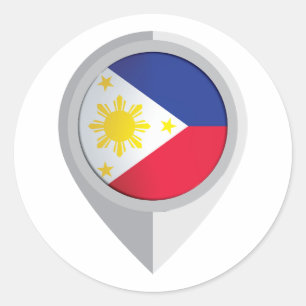 Philippines Pin Location Flag Classic Round Sticker