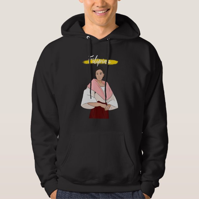 Philippines Pinay Filipina Filipiniana Proud Woman Hoodie (Front)