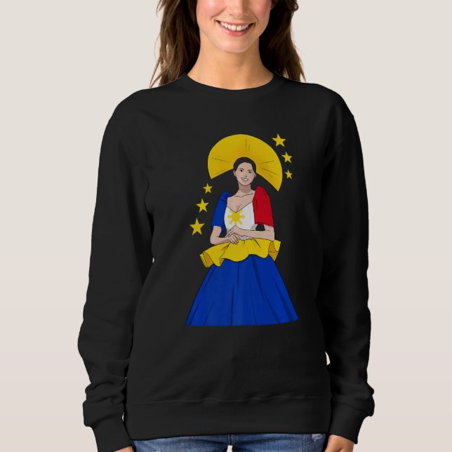 Philippines Pinay Filipina Filipiniana Proud Woman Sweatshirt (Front)