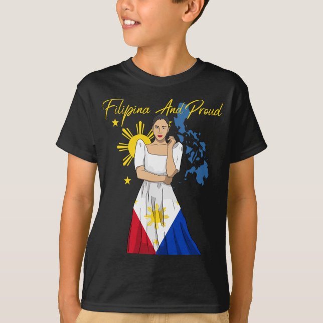 Philippines Pinay Filipina Pride Islands Flag Girl T-Shirt (Front)