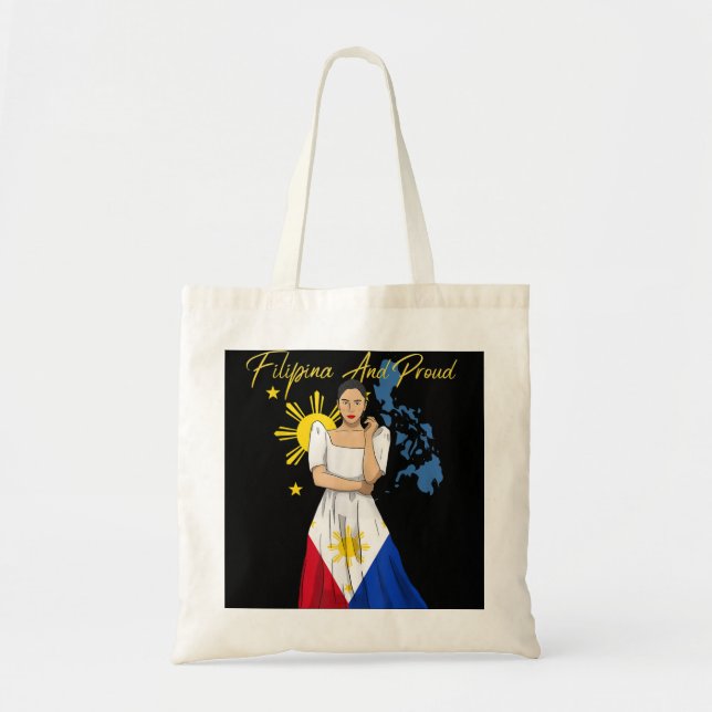 Philippines Pinay Filipina Pride Islands Flag Girl Tote Bag (Front)