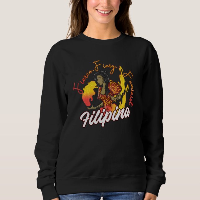 Philippines Pinay Filipina Pride Proud Flag Beauti Sweatshirt (Front)