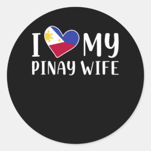 Philippines Pinay Love Wife Pinoy Husband Classic Round Sticker