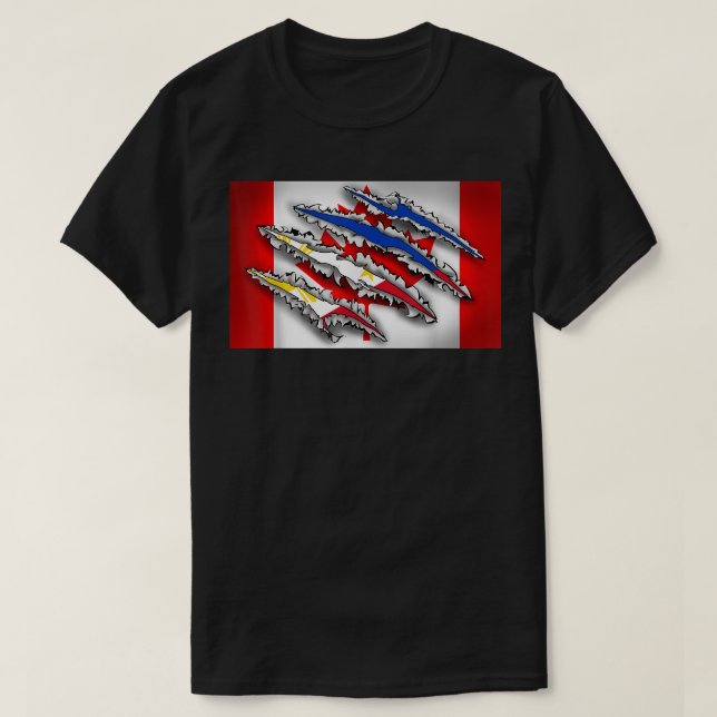 Philippines Proud Filipino Canada Canadian Flag Sc T-Shirt (Design Front)