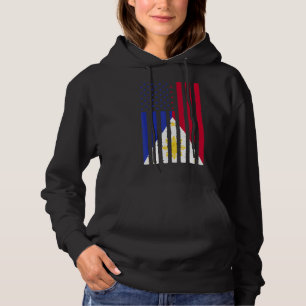 Philippines Roots Usa Flag Heritage Half Filipino Hoodie