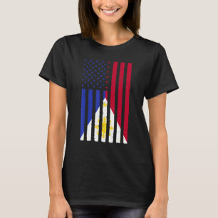 Philippines Roots USA Flag Heritage Half Filipino T-Shirt