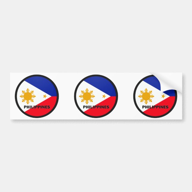 Philippines Roundel quality Flag Bumper Sticker (Front)