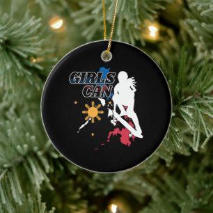 Philippines Skateboarding Girls Can Ceramic Ornament